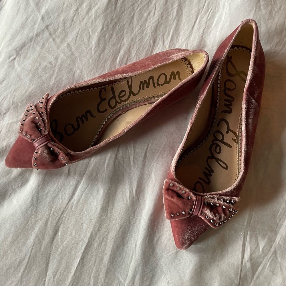 Sam Edelman Velvet Flats with Bow Detail